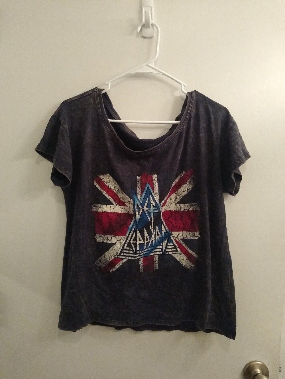 Def Leppard Women's Tshirt Cropped UnionJack Logo XL